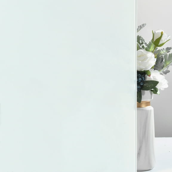 VELIMAX Privacy Frosted Window Film Non-Adhesive Frosted Window Cling Sticker Opaque Glass Tint for Bathroom Home Office,White(23.6 x 78.7 inches)