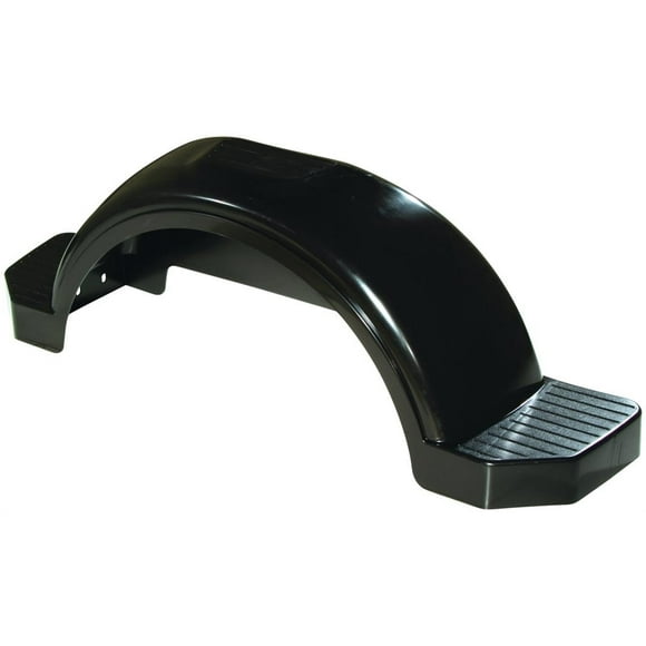 Fulton Trailer Fender 008585 Single Wheel Round; Fits 15 Inch Wheels; Unlighted; Black; High Density Polyethylene; 5.75 Pound Weight; Single