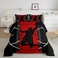 thumbnail image 1 of Basketball Comforter Set for Teens Sports Games Bedding Set Red and Black Bedding Home Decor for Kids Comforter Queen Size, 1 of 5