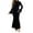 Black, variant on Women's Maternity Sweater Maxi Dress, Long Sleeve Flare Sleeve High Neck Ribbed Knit Mermaids Pregnancy Gown