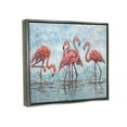 thumbnail image 3 of Stupell Industries Flamingos in Lagoon Impressionist Style Painting Luster Gray Floating Framed Canvas Print Wall Art, Design by Paul Brent, 3 of 8