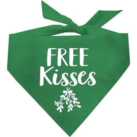 Mistletoe Christmas Dog Bandana (Green, OS 54)