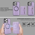 thumbnail image 3 of For iPhone XR Wallet Case Compatible with Magsafe Magnetic 2 in 1 Detachable Card Holder,Women Men,PU Leather RFID Blocking Back Flip Kickstand Credit Slots Shockproof Cover,Purple, 3 of 9