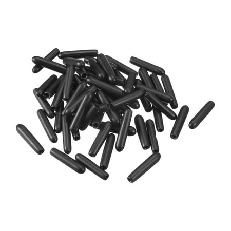 

Uxcell Rubber End Caps 60Pack 1.6mm Screw Thread Protector for Tube Bolt Cover Black