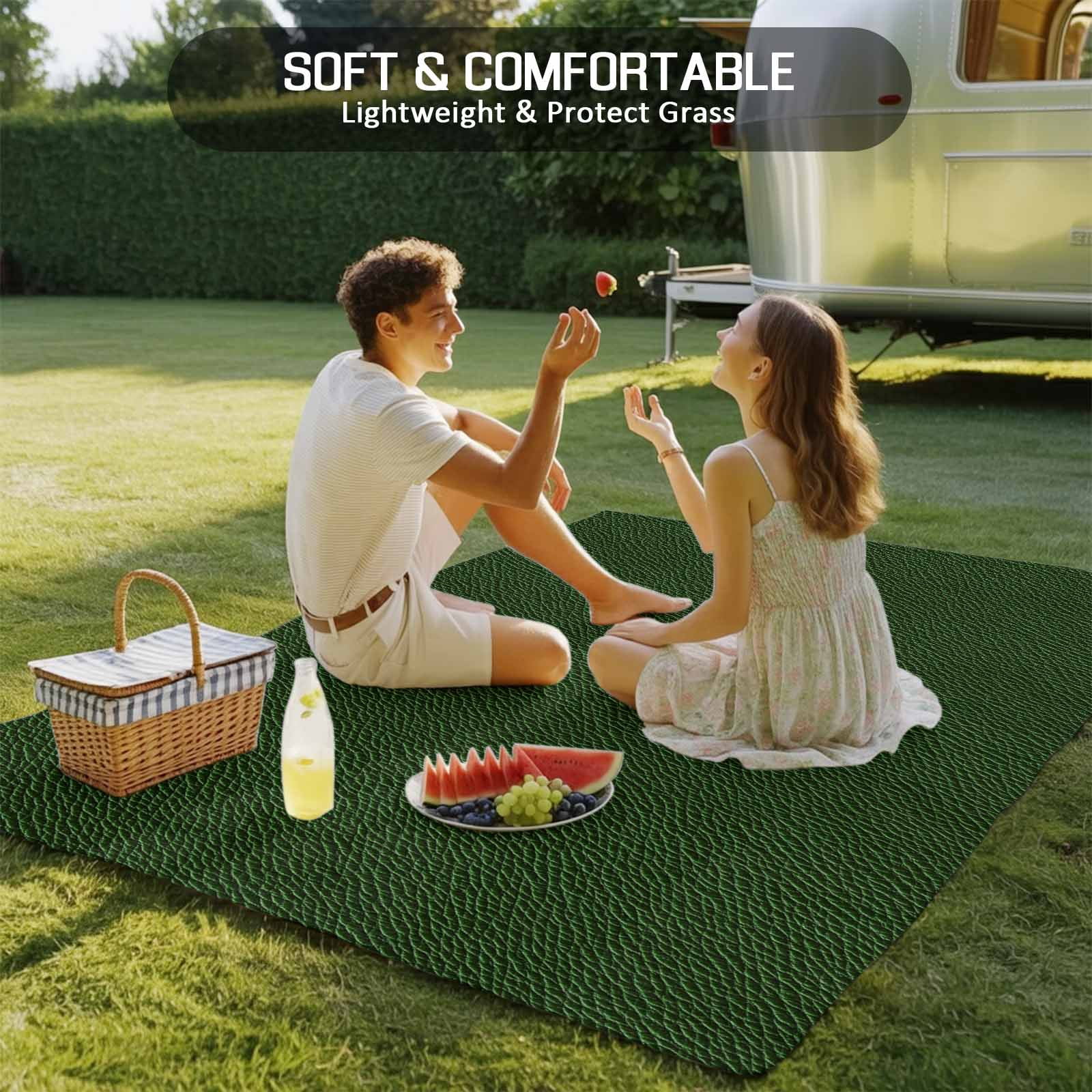 Fsddascl Solid Dark Green Outdoor Rug for Patio/Deck/Porch, Non-Slip Large Area Rug 6 x 9 Ft, Retro Minimalism Abstract Denim Texture Indoor Outdoor Rugs Washable Area Rugs, Camping Rug Carpet