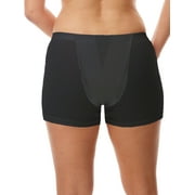 Underworks Vulvar Varicosity and Prolapse Support Boy-Leg Brief with Groin Compression Bands and Hot & Cold Therapy Gel Pad, Black Medium