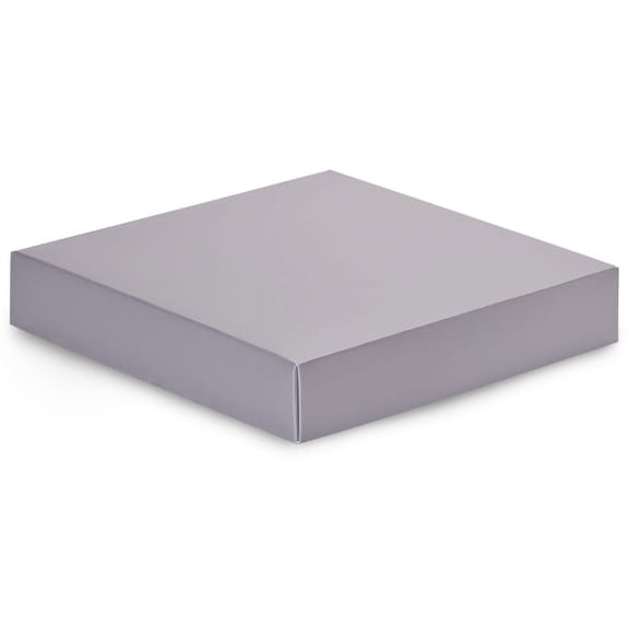 Pack of 25, Solid 8 x 8 x 1.5" Metallic Silver Gift & Gourmet Box Lids to Use Food Safe Barrier Like Food Grade Tissue or Cello for Food Packaging(Boxes Sold Separately)
