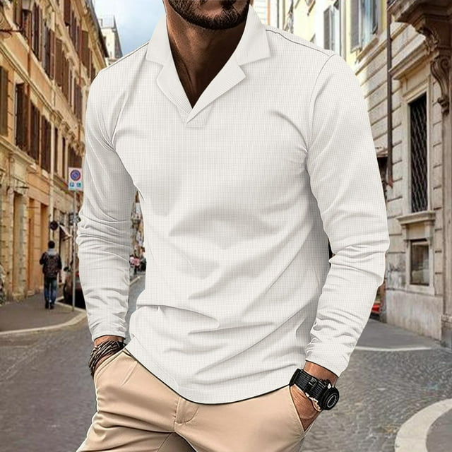 RXIRUCGD Haut Décontracté à Manches Longues pour Hommes, Blanc, Taille : m
