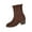 Brown 2, variant on Wensltd Pointed Toe Suede Boots for Women Brown Low Chunky Heel Daily Fashion Fall Boots Lightweight