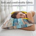 thumbnail image 5 of Spring Sunflowers Pillow Covers, Linen Long Throw Pillow Case, Yellow Floral Turquoise Farmhouse Wood Grain Holiday Pillow Protector Decorative Cushion Cover for Living Room/Bedroom 20" x 26", 5 of 8