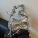 thumbnail image 3 of Bolso de hombro bowknot femenino PU cuero bolso plisado lindo bolso (plata), 3 of 9