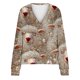 thumbnail image 5 of Puntoco Chaqueta Informal Con Botones Y Estampado Navideño Para Mujer, 5 of 5
