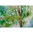 Vertuu Design Spring Trees Hand Embellished Canvas in Green Blue White