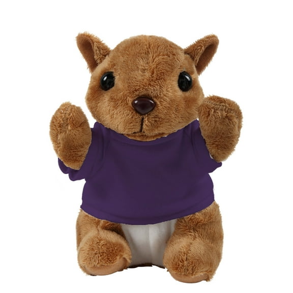 Plushland 8 Inch Floppy Squirrel with Tee Plush Stuffed Animal Personalized Gift - Custom Text on Shirt - Great Present for Mothers Day, Valentine Day, Graduation Day, Birthday