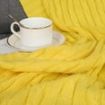 thumbnail image 6 of PiccoCasa Cotton Knitt Throw Blanket Decorative Cable Knitted Blanket for Couch, Chair, Yellow 60" x 78", 6 of 8