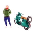 thumbnail image 1 of TISHITA 1/64 Figures Bearded Motorcycle Dioramas Miniatures green, 1 of 8
