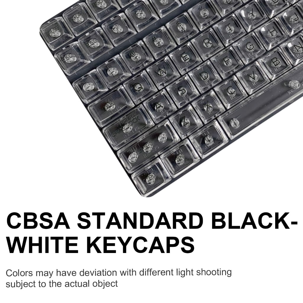Crystal Transparent PC Keycaps CBSA 132 Keys for MX Switcher Mechanical Keyboard