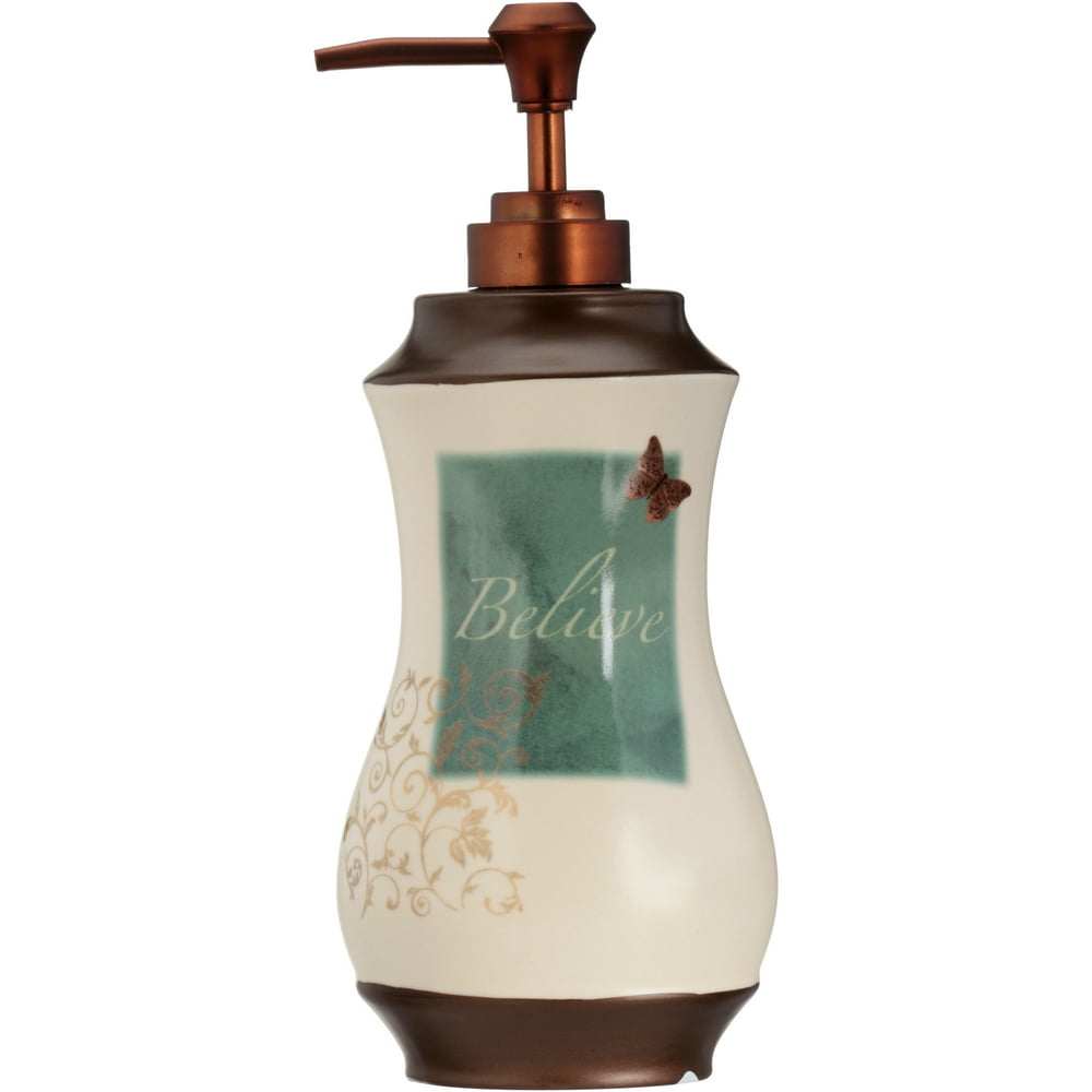 Mainstays Butterfly Blessings Lotion/Soap dispenser, Natural Walmart