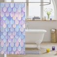 thumbnail image 3 of Manfei Dreamy Fish Scale Shower Curtain 72Wx72L, Fish Mermaid Tail Bathroom Curtain, Lavender Blue, 3 of 5