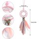 thumbnail image 4 of Atrapasueños hecho a mano, atrapasueños, pluma gris, adorno para colgar en la pared, interior del coche, espejo retrovisor, colgante para coche, colgante (rosa) JAMW Sencillez, 4 of 5