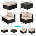 thumbnail image 3 of Gymax 6PCS Rattan Patio Sectional Sofa Set Outdoor Furniture Set w/ Cushions, 3 of 10