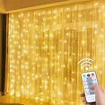 thumbnail image 2 of Guirnalda de cortina, luces Led para festivales, decoración navideña, 8 modos, Control remoto por USB, luz navideña para dormitorio, hogar y exteriores, 2 of 4