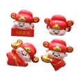 thumbnail image 2 of Dualoai 4Pcs Mini God of Wealth Statues Resin Figurines Creative Decorative Easy Installation Car Dashboard Decorations for Bookshelf, 2 of 8