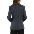 thumbnail image 3 of INSPIRE CHIC Women's Double Breasted Vintage Office Dressy Striped Suit Blazer 2XL 2, 3 of 5