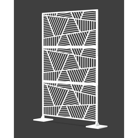 Laser Cut Metal Privacy Panel, Room divider, Privacy Screen, Metal Fencing, White color combo set(4'x6')