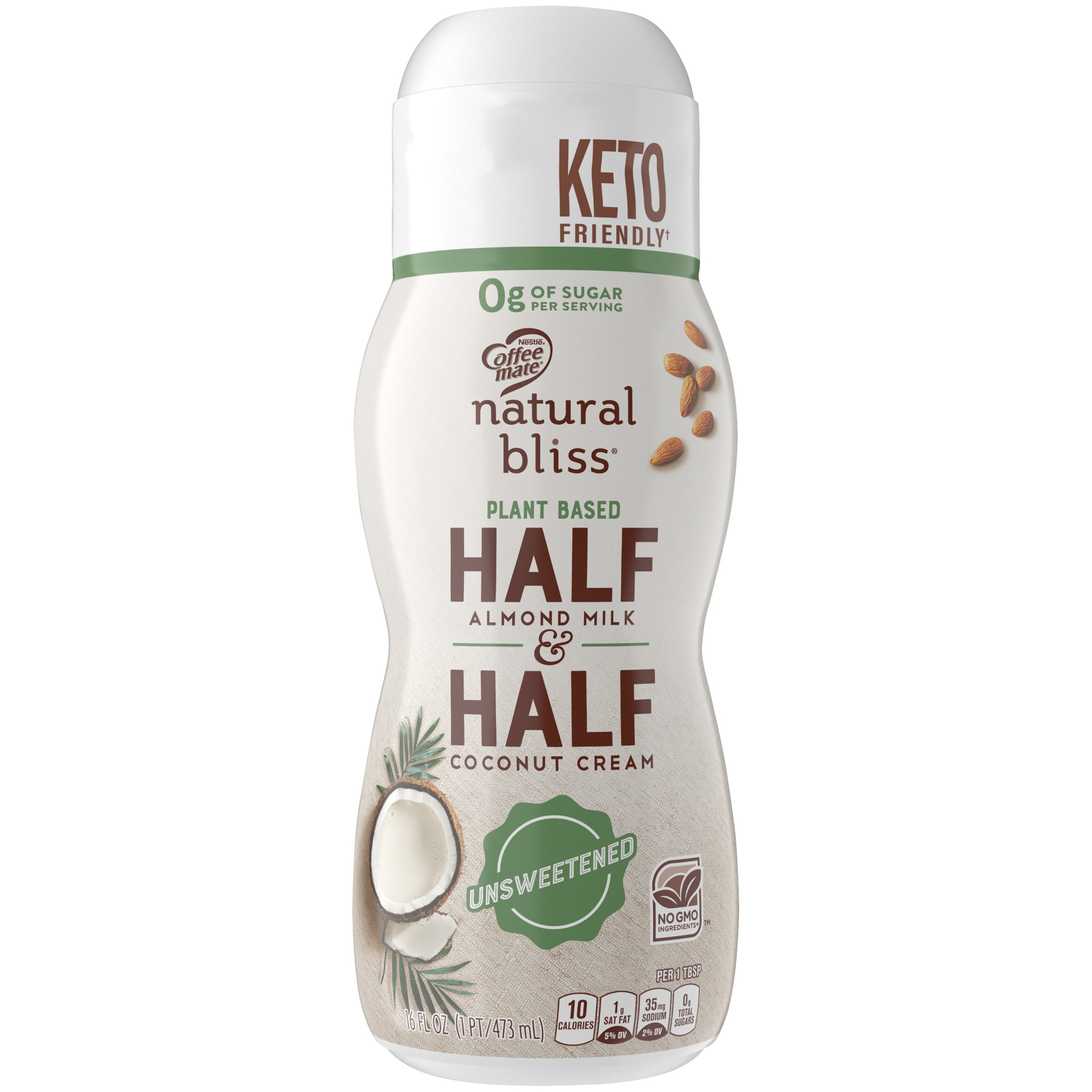 Coffee Mate Natural Bliss Unsweetened Plant Based Almond Milk Coconut Cream Half Half Liquid Coffee Creamer 16 Fl Oz Bottle Walmart Com Walmart Com