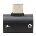 thumbnail image 1 of Adaptador de sonido para teléfono negro Tipo C a auriculares y cargador de 3,5 mm Función dual 2 en 1 Adaptador de conector de puerto de carga tipo C PD60W Carga rápida, 1 of 8