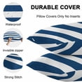 thumbnail image 5 of Outdoor Waterproof Throw Pillow Covers Set of 2 Navy Blue White Stripe Decorative Pillowcases Lumbar Outdoor Pillows Cushion Case 20x12 Inch Simple Style Striped Patio Pillows for Couch Sofa Bed, 5 of 9