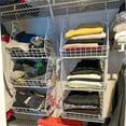 3 Tier Foldable Closet Organizer, Clothes Shelves with 5 S Hooks, Wall ...