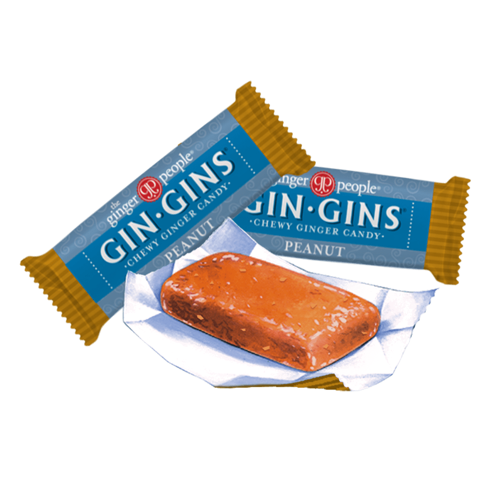 The Ginger People GIN GINS Peanut Ginger Chews Candy 3oz - Pack of 12