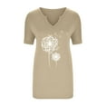 thumbnail image 3 of Birdeem T-Shirt Décontracté pour Femmes à Imprimé, Col en V, Manches Courtes, Coupe Ample, 3 of 8