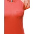 thumbnail image 3 of FashionOutfit Women's Casual Mesh Sleeve Pointed Tops, 3 of 3