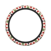XMXY Car Steering Wheel Cover, Raspberry Leaf Illustration Non-Slip Jeep Truck Universal Elastic Steering Wheel Protector 15 inch