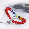 thumbnail image 4 of RSAMD 8MM 7 Chakra Men's Hematite Natural Stone Lion Buddha Beaded Charm Bracelet Gift-197-5, 4 of 5