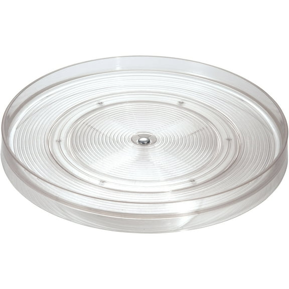 IDesign Linus Lazy Susan Turntable Spice Organizer Rack for Kitchen Pantry, Cabinet, Countertops, 11", Clear