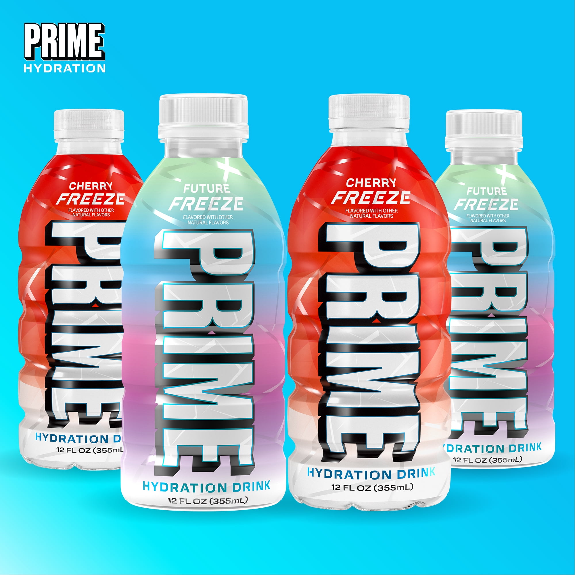 Prime Hydration Sports Drink, Duo Pack, Cherry Freeze, Future Freeze, 12 fl oz, Bottles