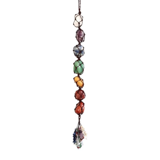 7 Chakela Gemstones Crystal Hanging Ornament Decoración para El Hogar Sin barra de yeso Zulema Piedras colgantes de coches
