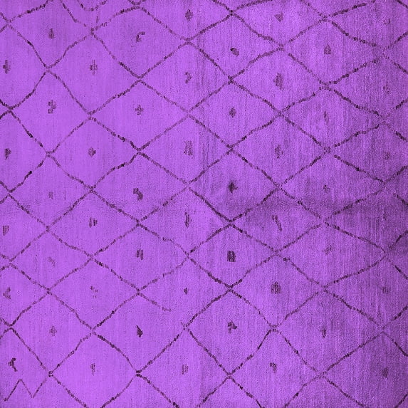 Ahgly Company Indoor Square Solid Purple Modern Area Rugs, 7' Square