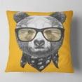 thumbnail image 2 of Designart Funny Bear with Formal Glasses - Contemporary Animal Throw Pillow - 18x18, 2 of 5