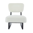 thumbnail image 3 of Leumius Set of 2 Modern Lounge Chair with Polyester Upholstery, Sturdy Wood Base With Walnut Finish, Minimalist and Stylish Accent Seating for Living Room Bedroom Office Beige+Black, 3 of 9