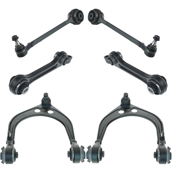 TRQ 6 pc Control Arm Kit Uppers w/ Lower Forward & Rearward for Chrysler Dodge PSA63637