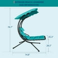 thumbnail image 3 of Outdoor Hanging Curved Chaise Lounge Swing Chair with Removable Canopy & Pillow – Steel Frame Hammock Lounger for Patio, Garden, Pool, Backyard, Dreamy Hammock + Green Mat, 3 of 8