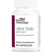 Bariatric Advantage Ultra Solo with Iron Daily Multivitamin for Gastric Bypass Surgery and Sleeve Gastrectomy Patients, Includes Vitamin B12, C, D, K, Thiamin and Copper - 90 Count