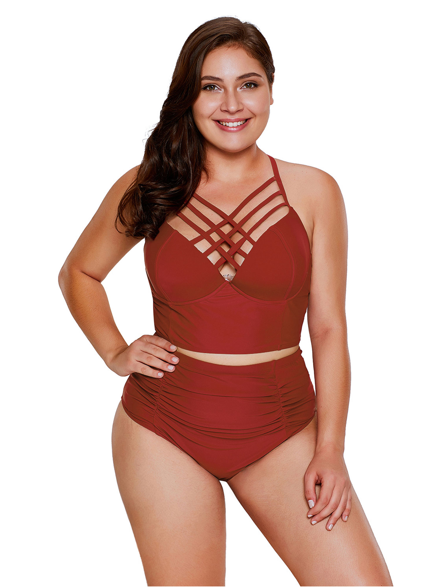 high waisted bikini plus size walmart