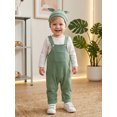 thumbnail image 5 of Cjfdfy Newborn Baby Boy Girl Fall Outfits Solid Long Sleeve Romper Waffle Overall Pants And Knotted Hat 3 Piece Set Cute Coming Home  Fall Winter Outfit 0-18M, 5 of 9