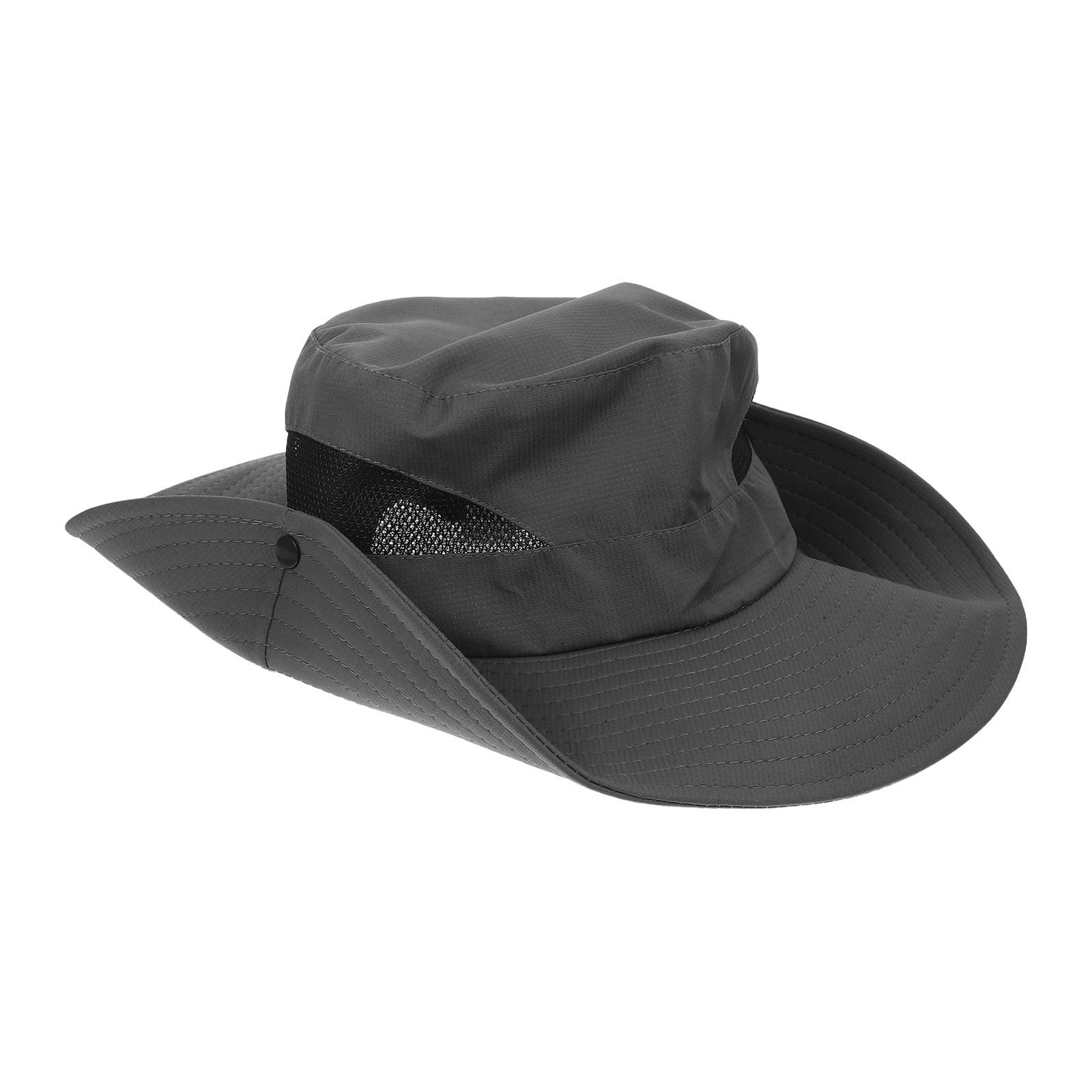 TEHAUX Wide Brim Hat Dark Grey Sun Protection Lightweight Outdoor Camping Hiking